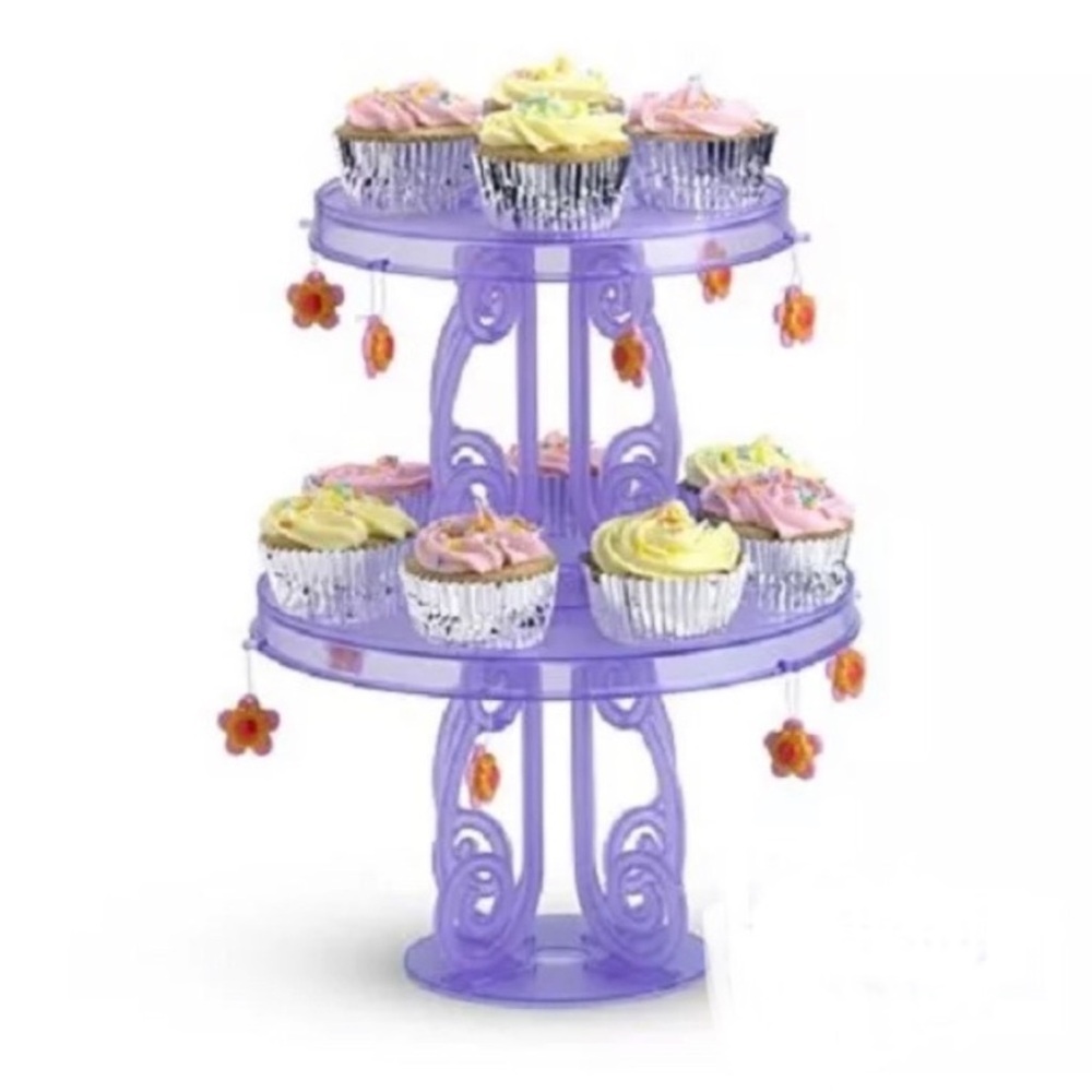 AMERICAN GIRL BIRTHDAY Cake Cupcakes and Charms Flowers Stars Tiered Stand 🧁
